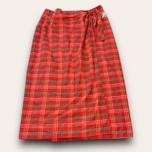 Vintage Plaid Maxi Wrap Skirt Size Large Deadstock Cottagecore Farmers Daughter